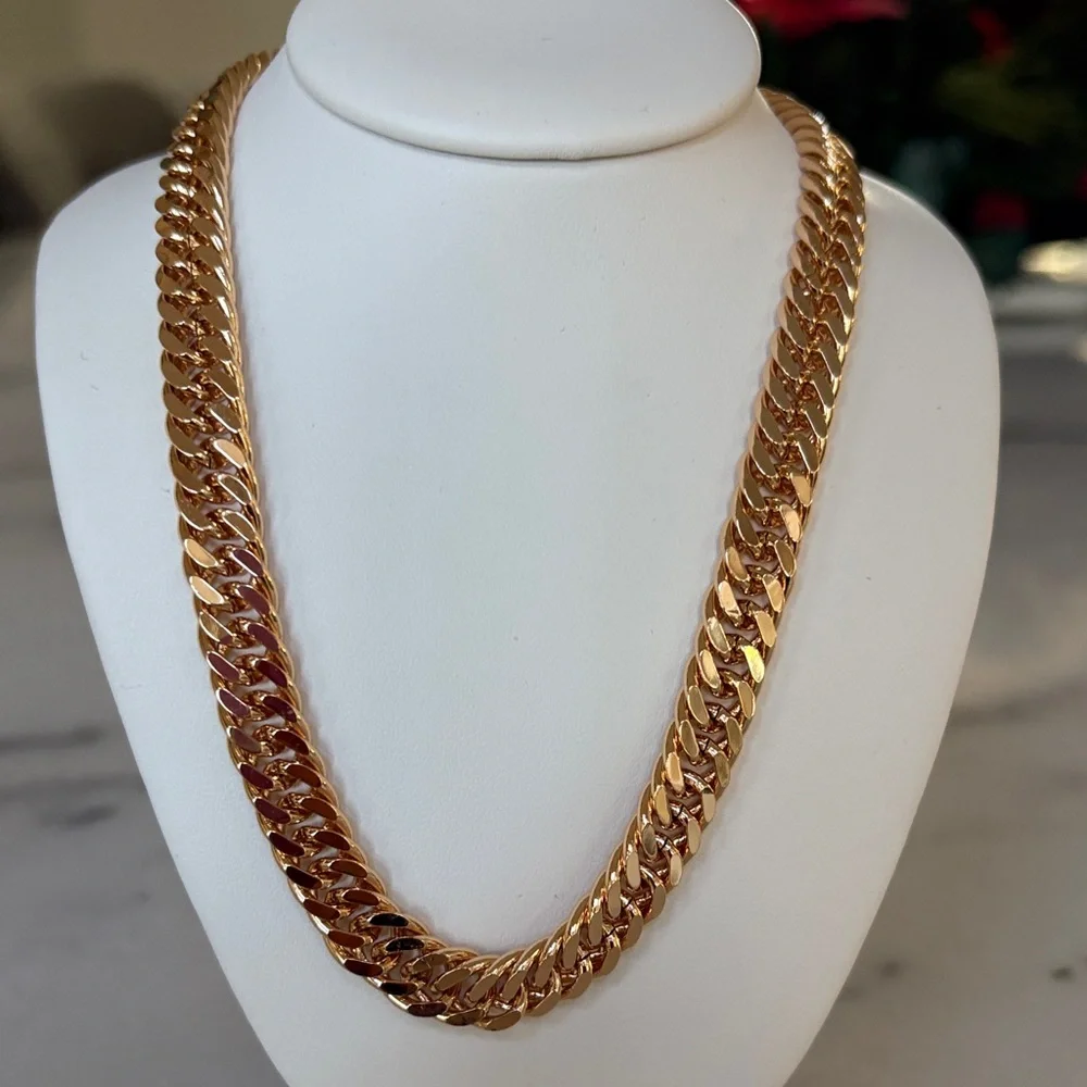 NEW  20” Miami Cuban link chain in Rose 14k Gold over stainless steel #59